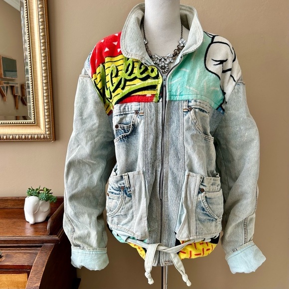 90's Vintage Guetta Brothers Too Cute Disney Mickey Mouse Denim Jean Jacket - Picture 14 of 14